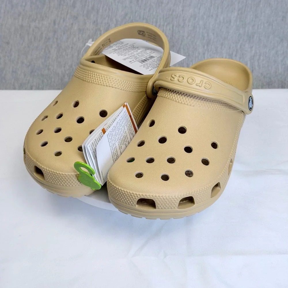 Crocs Classic Clog Wheat Tan Beige Mens 6 Womens 8 Unisex Sandal 10001-209 NEW
